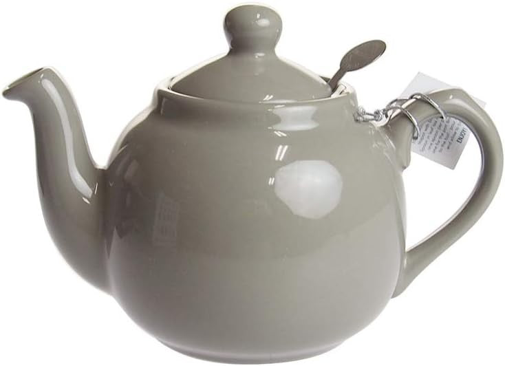 Ceramic Teapot with Infuser 600ml Grey Farmhouse Loose Leaf Tea Pot