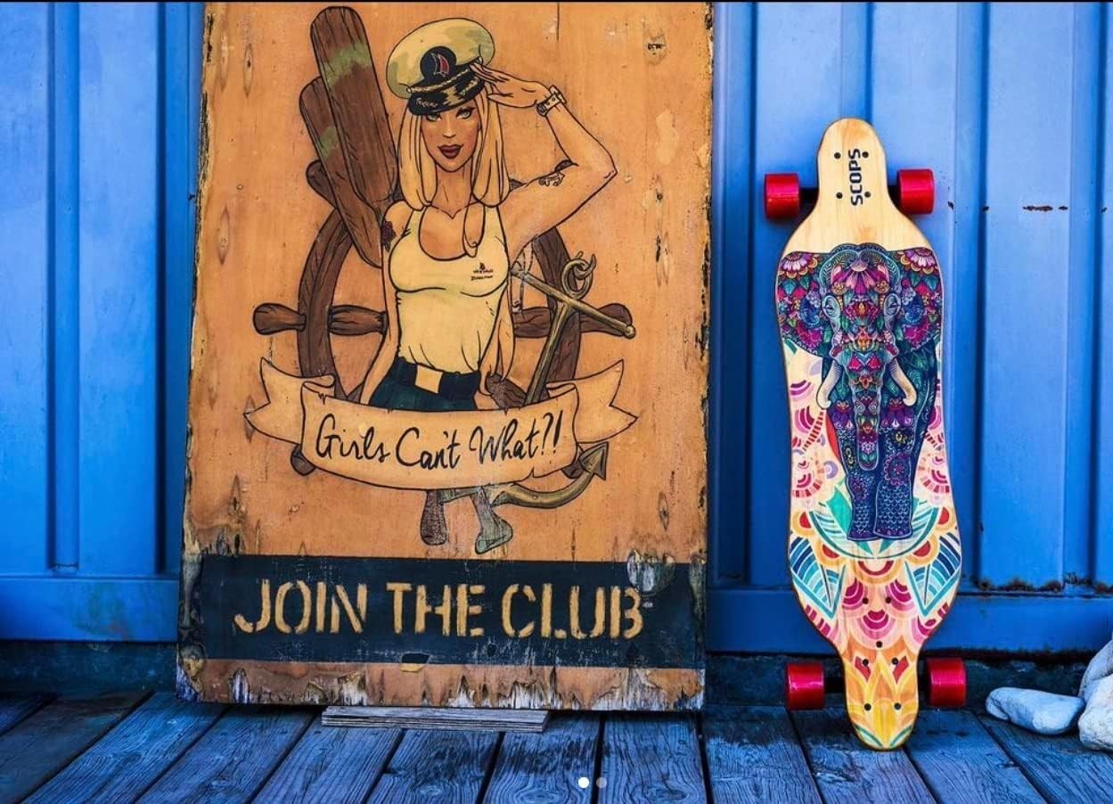 31.5" Longboard Maple/Birch/Beech Deck 70mm PU Wheels ABEC-9 Boho