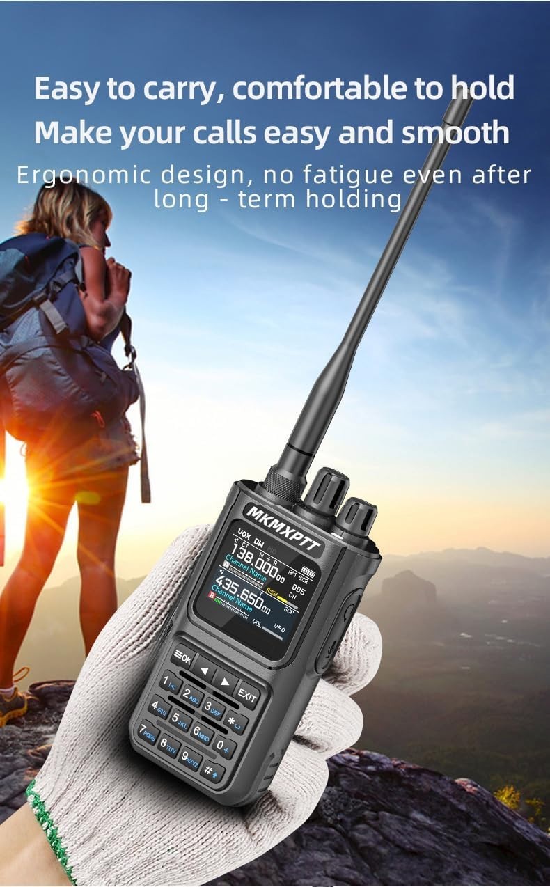 10W GPS Dual Band Walkie Talkie 6000mAh Long Range Dual Screen Radio