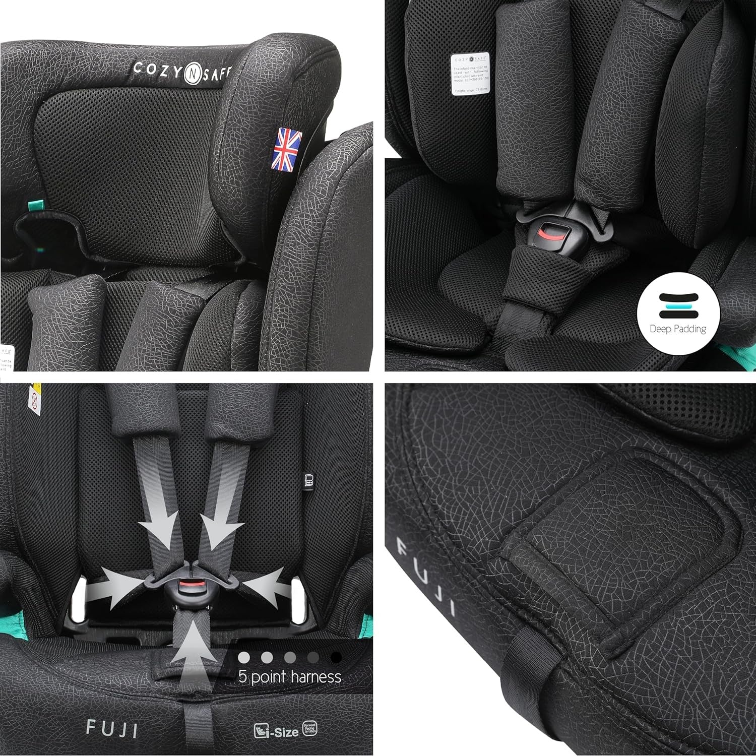 i-Size High Back Booster Car Seat 76–150cm 0–12 Years Impact