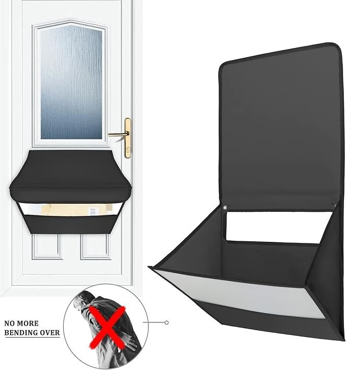 Wall Mounted Letterbox Catcher Black PVC | Lockable | Dog-Proof | No More Bendin