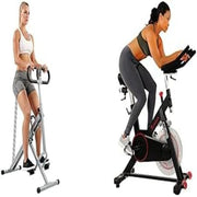 Indoor Cycling Bike + Row-N-Ride Squat Trainer Bundle 136KG LCD