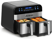 Dual Basket Air Fryer 9L 2400W Sync Cook 8 Presets Oil Free Touch Menu