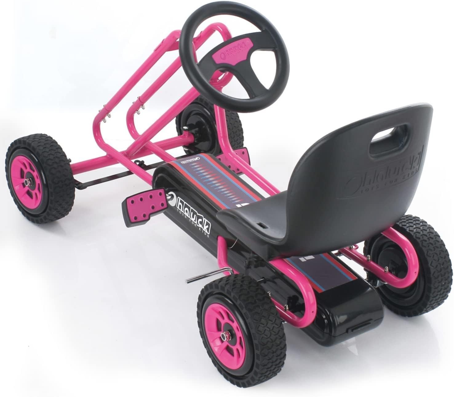 Kids Pedal Go Kart Ride On Car Pink Adjustable Seat Handbrake 50kg