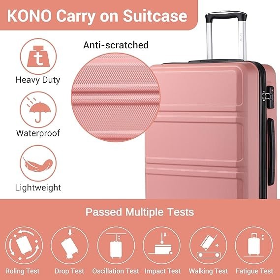Check-In Travel Case 24” ABS+PC Hard Shell Spinner TSA Secure