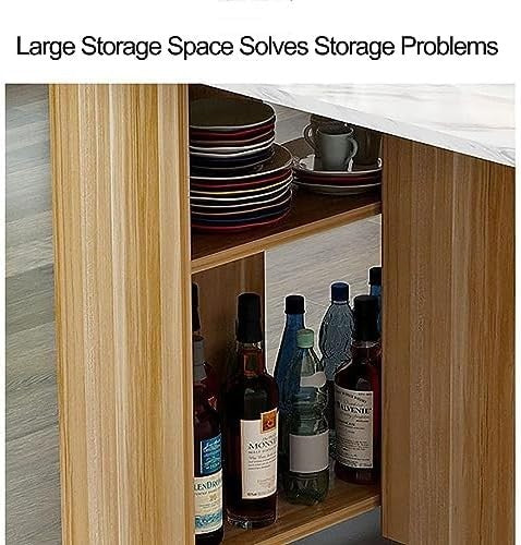 Space-Saving Folding Drop Leaf Dining Table with Wheels & Storage