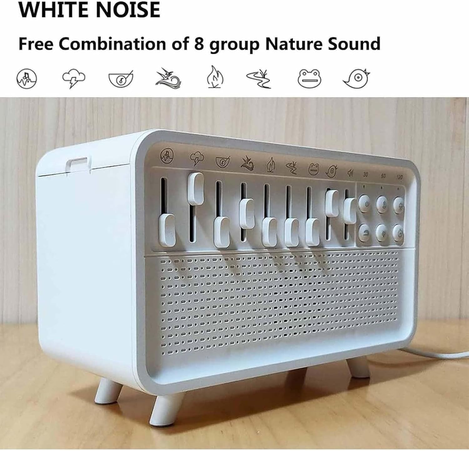 White Noise Sleep Machine with Bluetooth, Humidifier & Night Light
