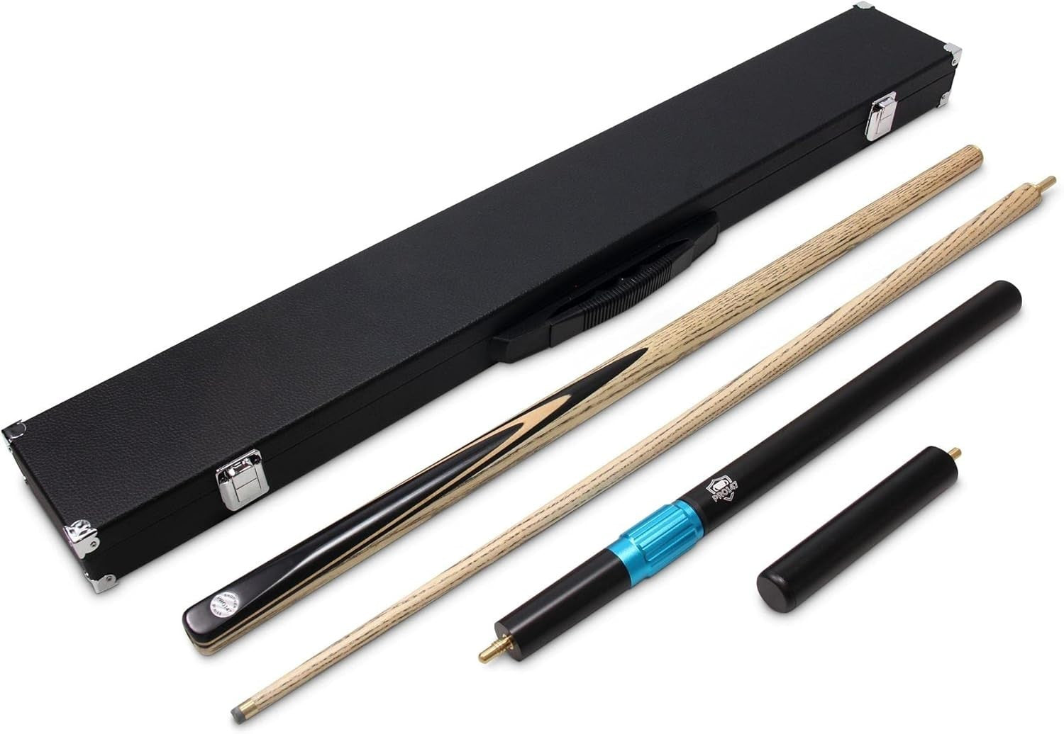 57" Centre Joint Ash Snooker Pool Cue Set 9.5mm Tip Case Extension