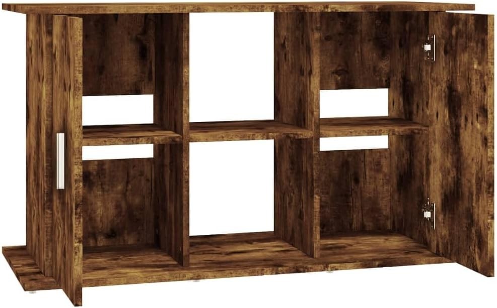 Smoked Oak Fish Tank Stand with Storage Cabinet – Rustic & Durable 81cm