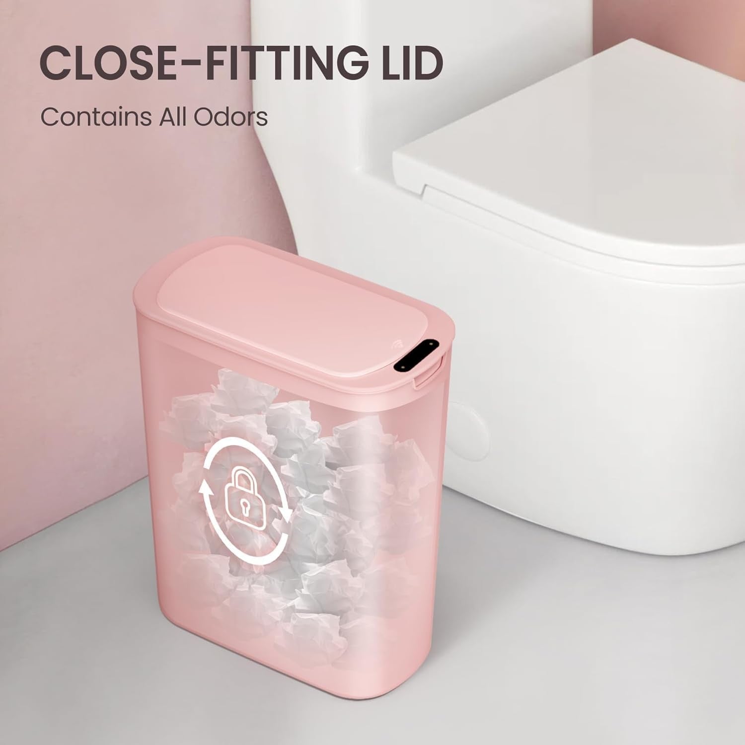 2.6G Touchless Motion Sensor Trash Can | Smart Bathrom Waste Bin
