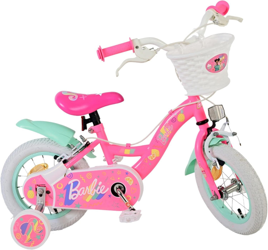 14 Inch Girls Bike Training Wheels Hand Brakes Pink Bicycle Age 3-5