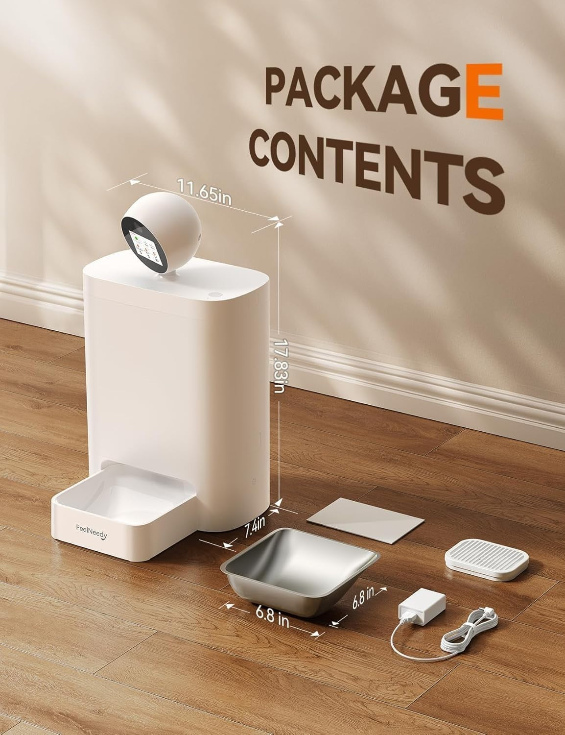 Smart Automatic Cat Feeder Camera 2K WiFi App Control 5.5L Food Dispenser