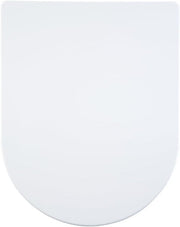 White D-Shaped Toilet Seat Thermoplastic Quick Release Top & Bottom Fix 45x36cm