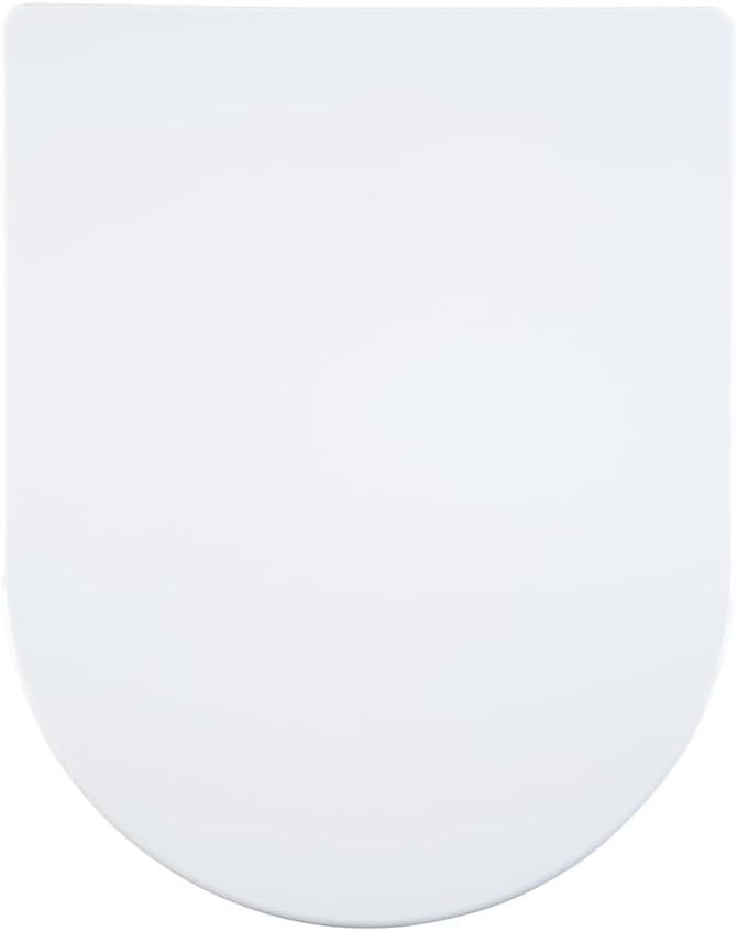 White D-Shaped Toilet Seat Thermoplastic Quick Release Top & Bottom Fix 45x36cm