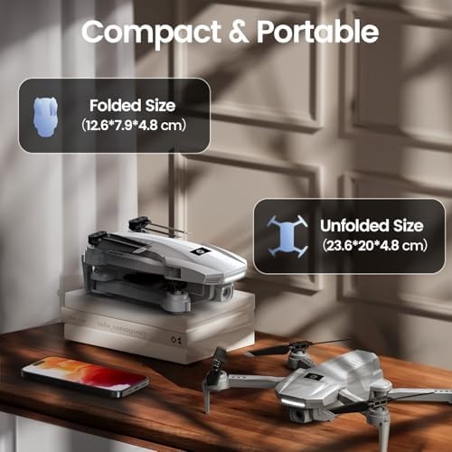 1080P Mini Drone for Kids & Adults, Foldable RC Quadcopter, 22min Flight