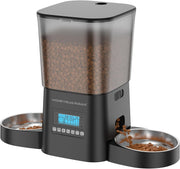 Automatic Cat Feeder 2 Cats 3.5L Dual Bowl Timer Food Dispenser Voice