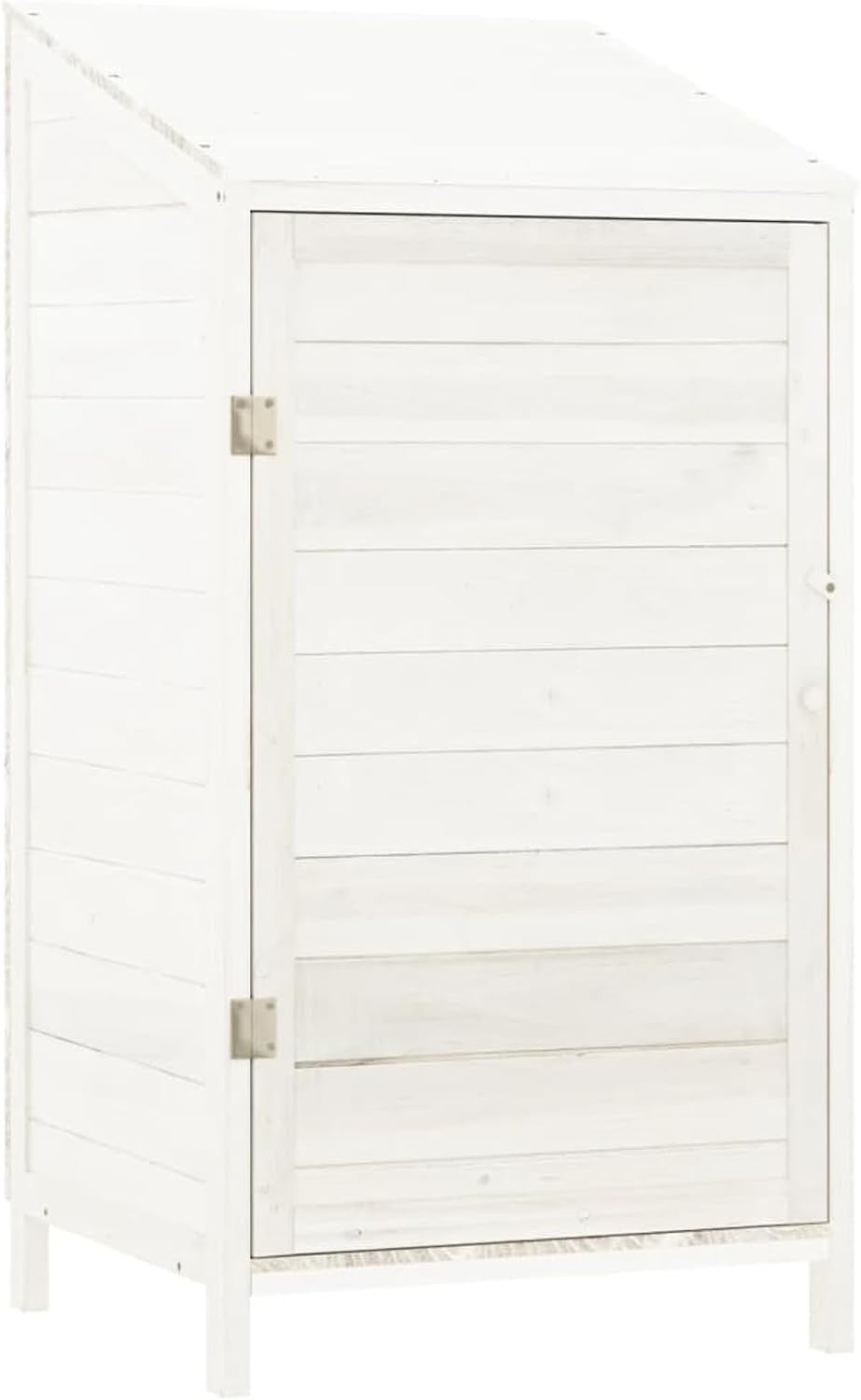 Outdoor Wooden Garden Shed 55x52x112cm White Storage Box Weather-Resistant