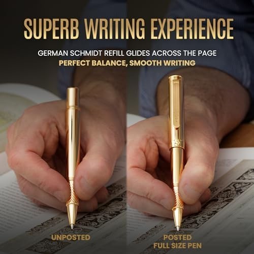 Gold Rollerball Pen Heavy Pocket Pen Luxury EDC Writing Gift Set