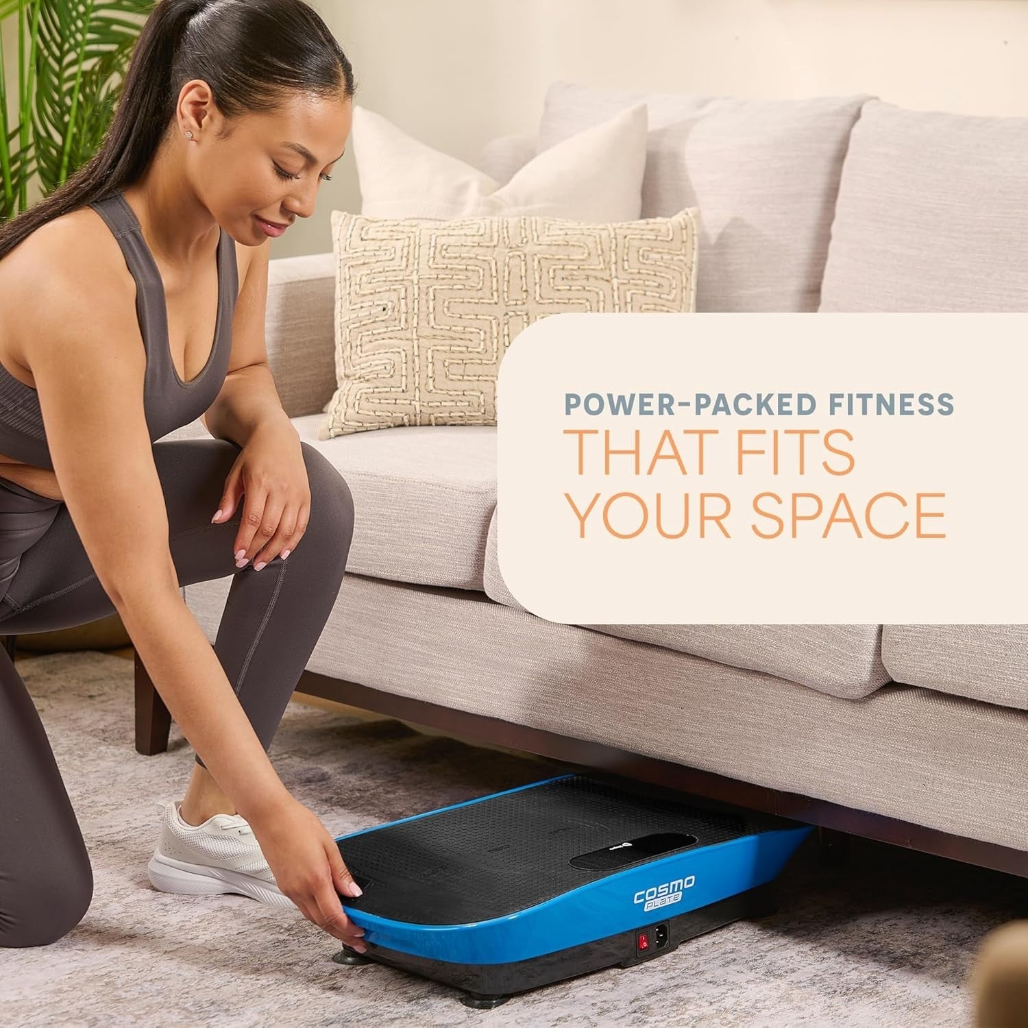 Blue Auto Start Vibration Plate Exercise Machine Lymphatic Drainage
