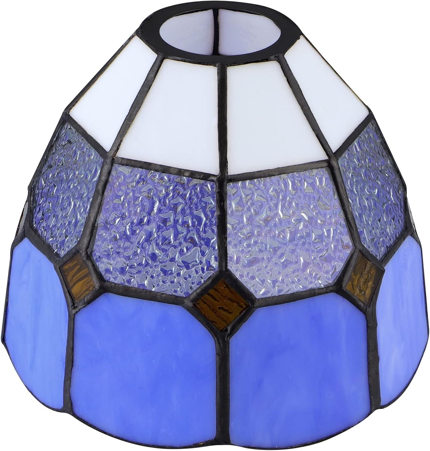 Set of 2 Tiffany Glass Lamp Shades Blue White Chandelier Wall Pendant