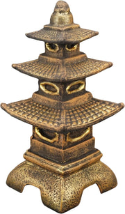 Japanese Pagoda Stone Lantern 46cm Frost Proof Gold Cast Concrete Garden Decor