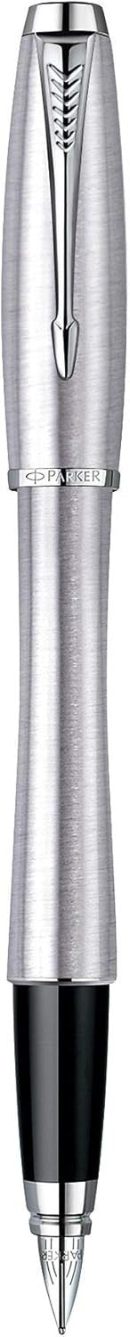 Metal Fountain Pen Metallic Chrome Trim Blue Ink Medium