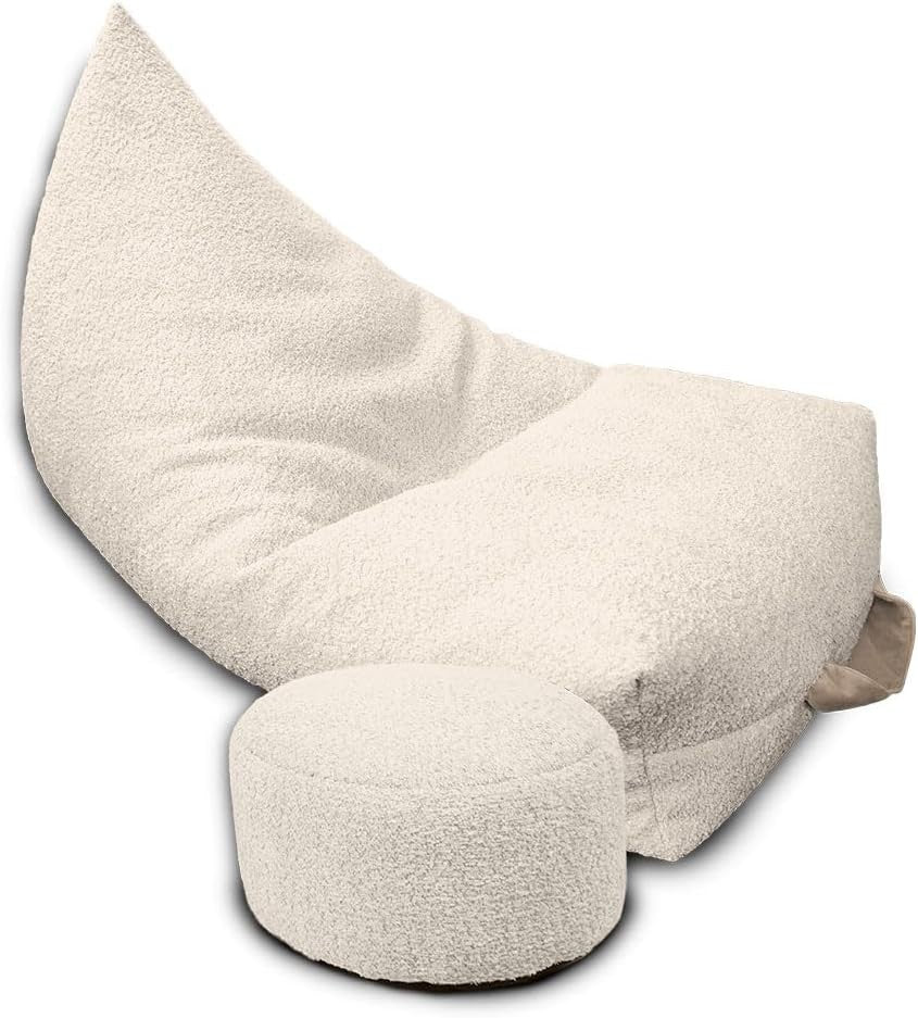 Bean Bag Chair with Footstool – Soft, Washable Lounger for Home & Office Ask