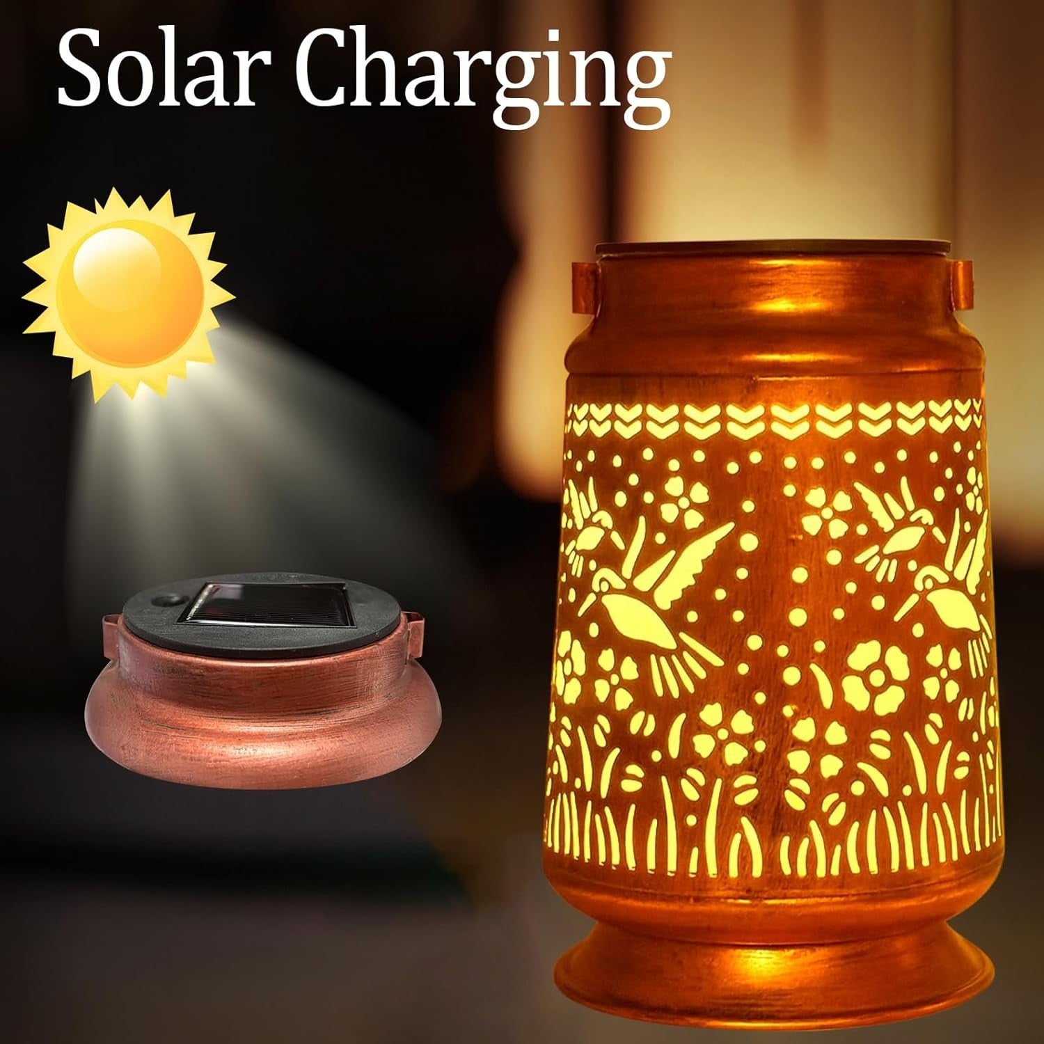 Dragonfly Solar Lanterns 4-Pack Outdoor Waterproof Metal Lights
