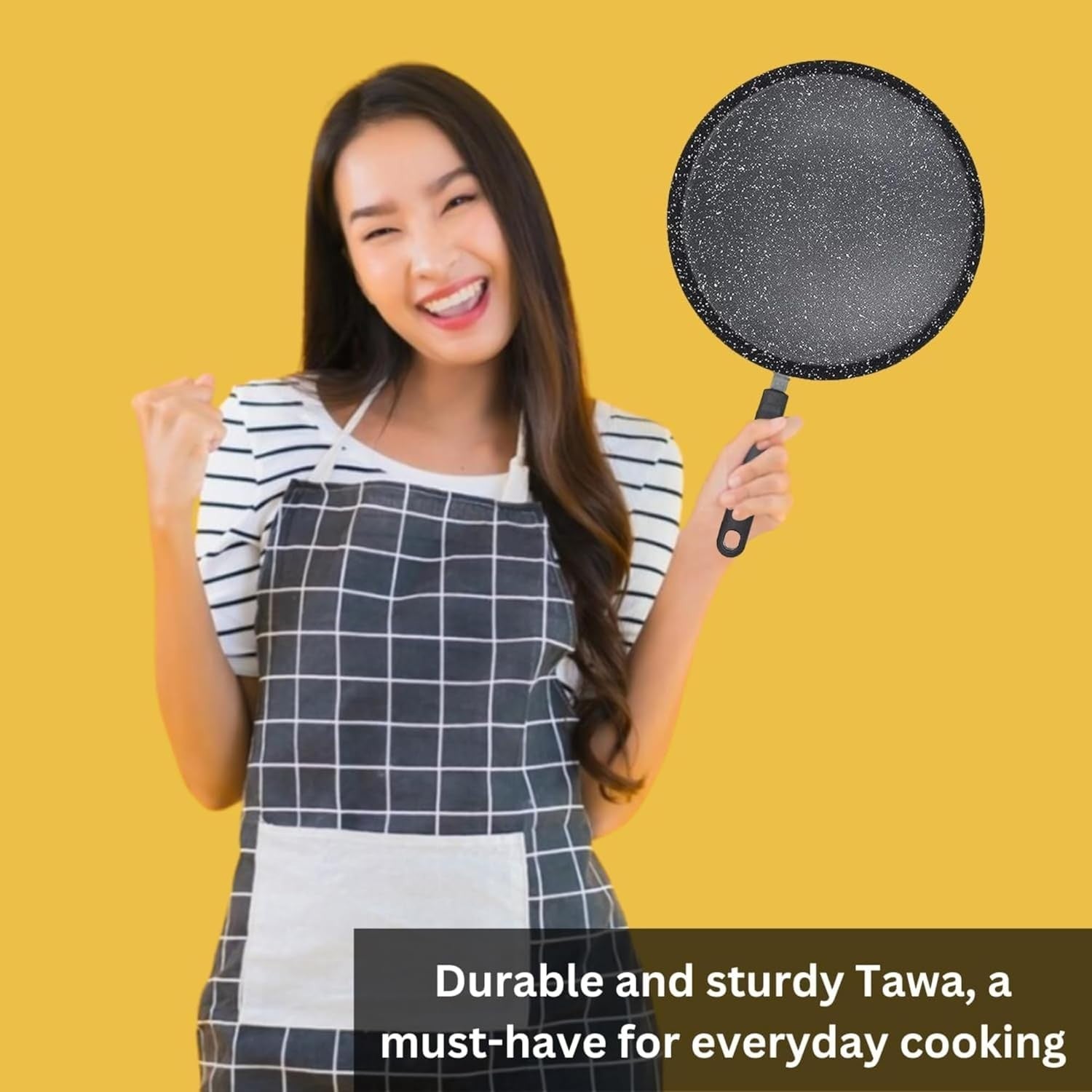 28cm Non Stick Tawa Roti Chapati Dosa Flat Pan Gas Induction Easy Clean Handle