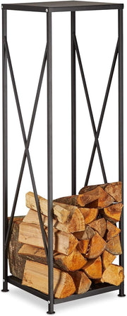 Steel Firewood Rack for Fireplace, Powder-Coated, Durable & Stylish 111x34x34 cm