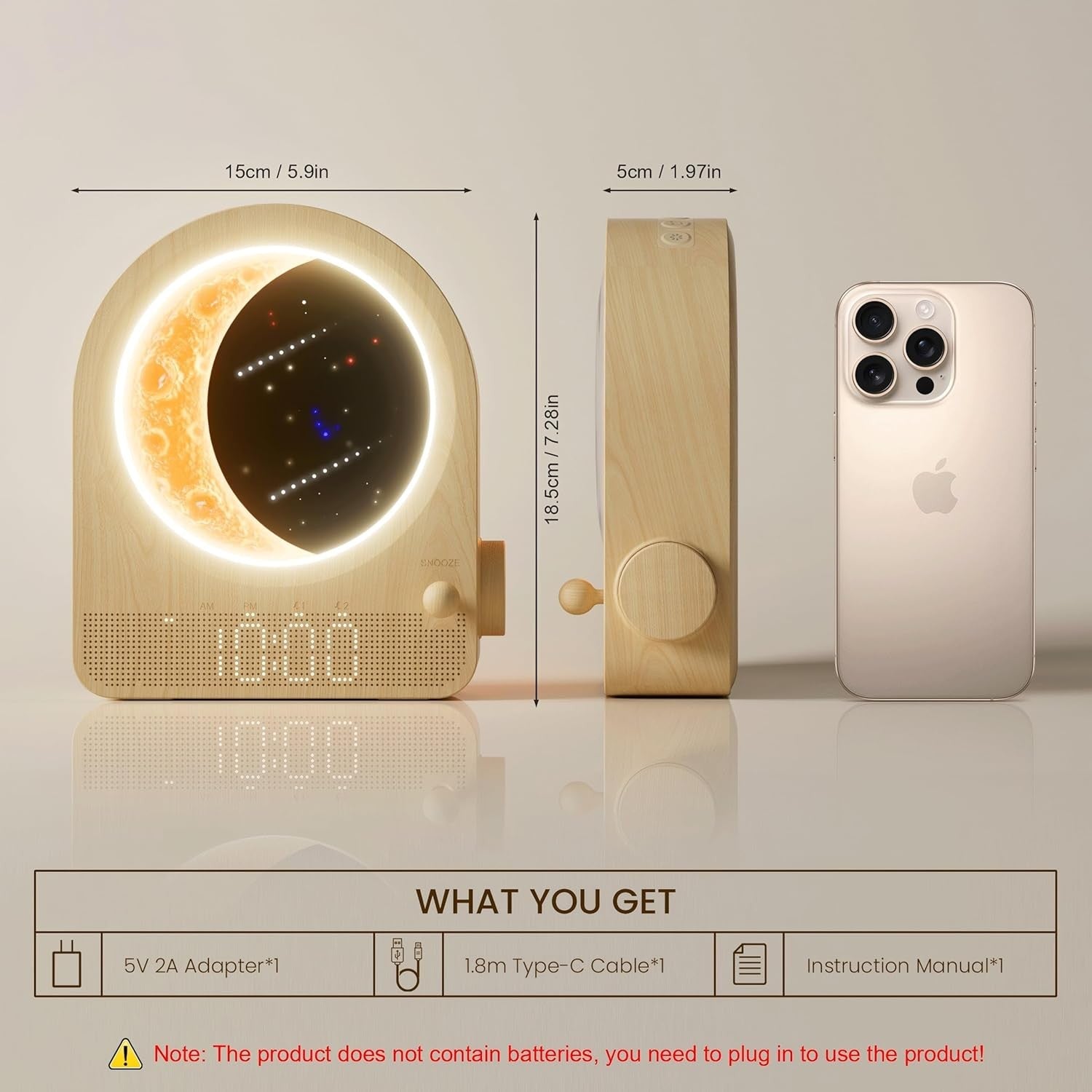 Sunrise Alarm Clock Wake Up Light Touch Night Lamp Dimmable Bedside