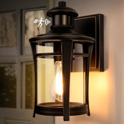 Outdoor Wall Light Black Gold Motion Sensor Waterproof