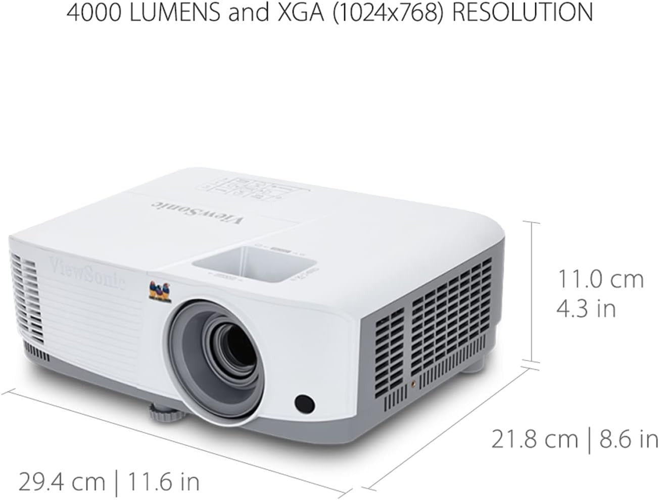 4000 ANSI XGA DLP Projector HDMI USB VGA Ceiling Mount Office