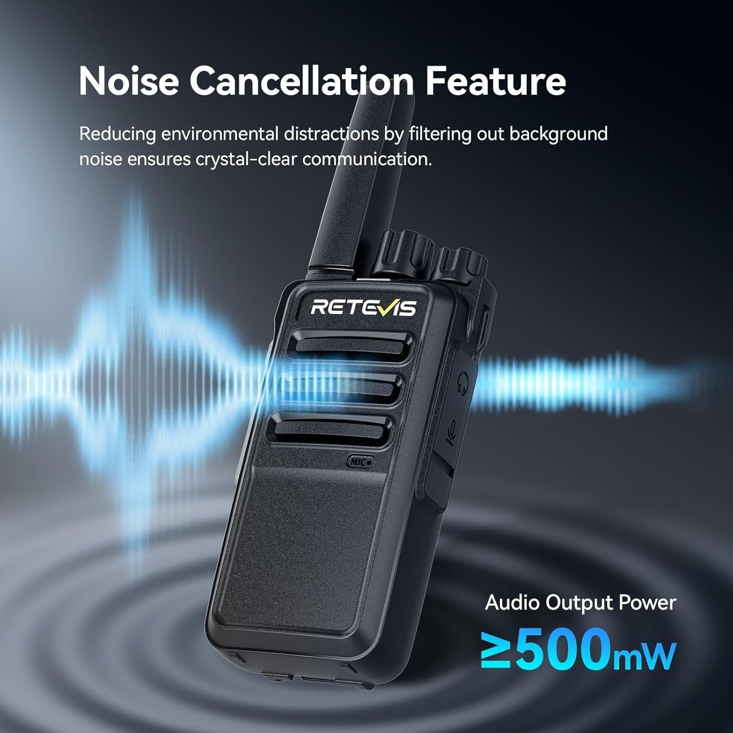 Professional Walkie Talkies 6 Pack Long Range 2 Way Radios w/ Earpieces