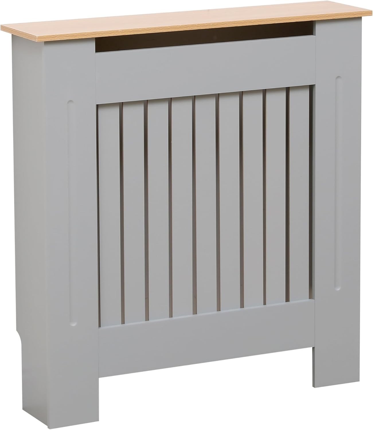 Small Grey Oak Radiator Cover | Modern MDF Vertical Slat Cabinet