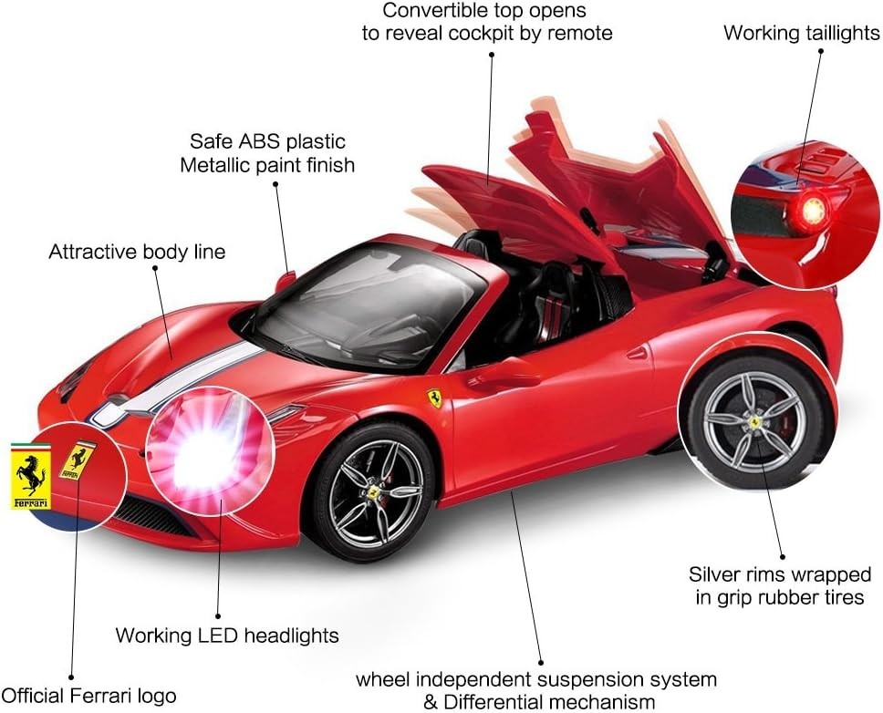 1:14 RC Car – Red 458 Special A Convertible Remote Control Toy Car