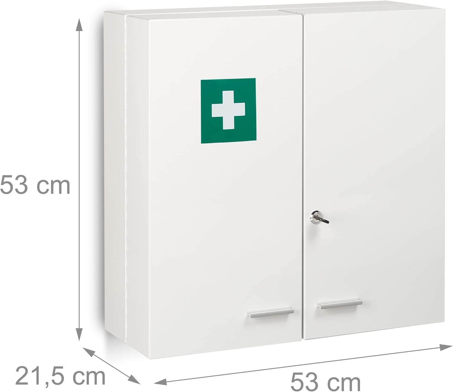 Wall Mounted Lockable Medicine Cabinet 11 Compartment Steel First Aid