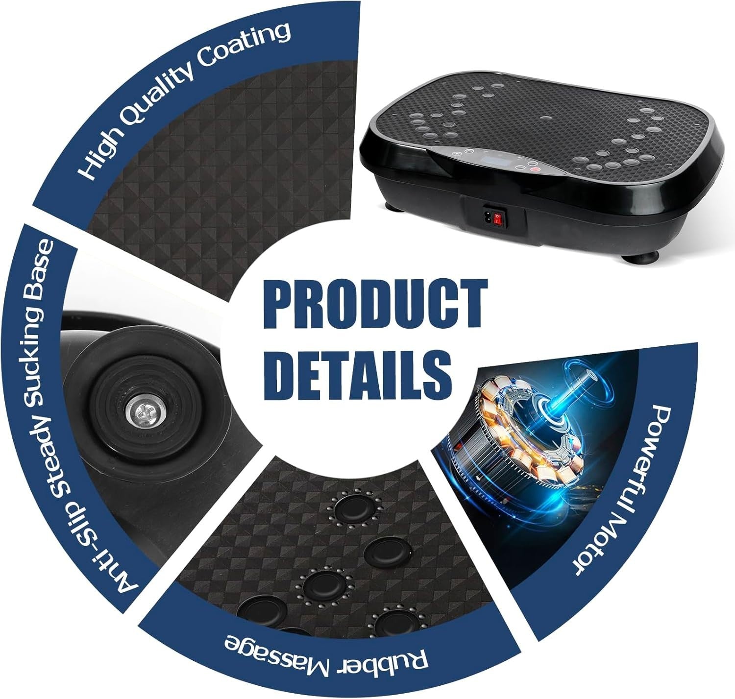 Compact Vibration Plate Fitness Platform Full Body Home Workout 330lb