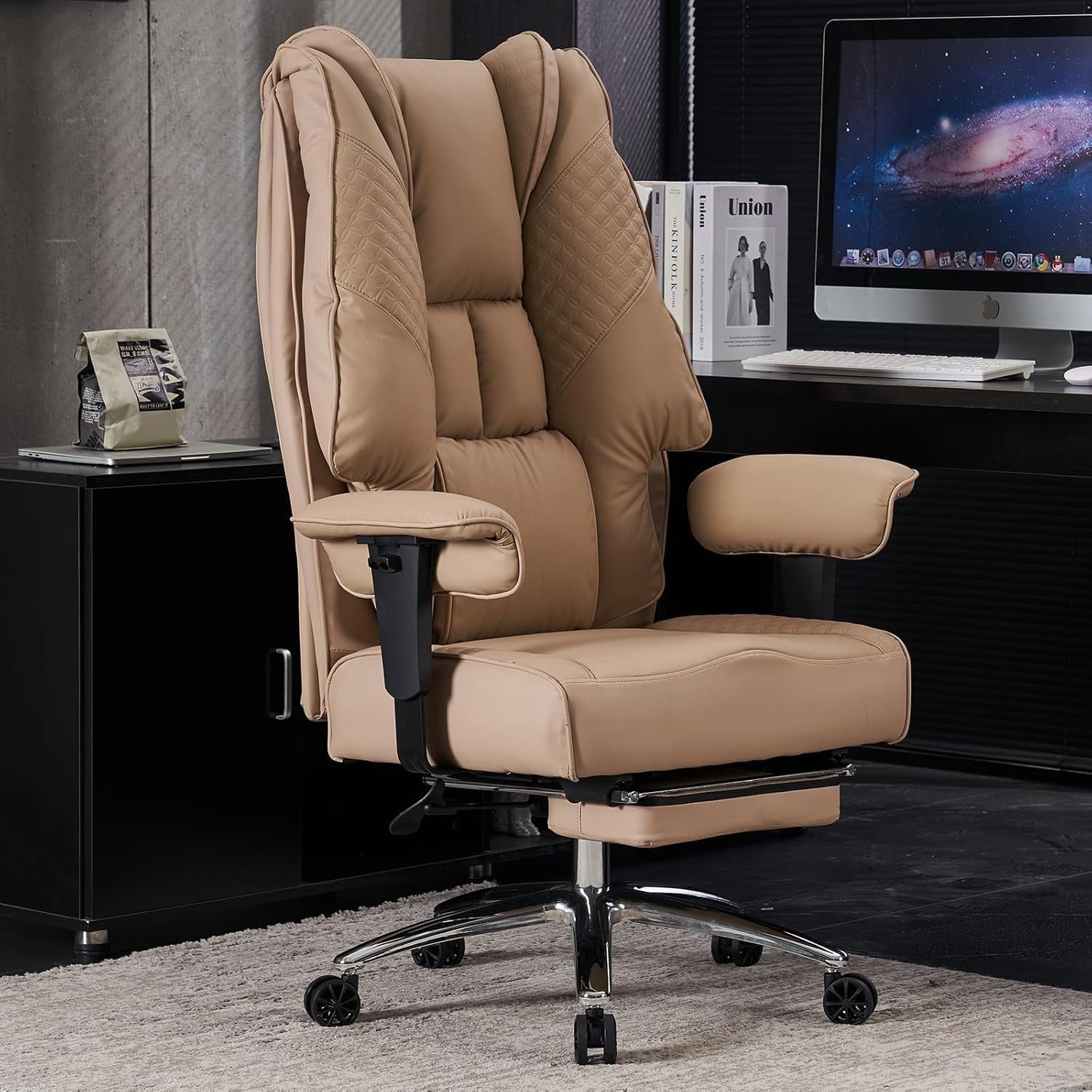 Oversized Office Chair Big & Tall Faux Leather Heavy Duty 400lb Back Support