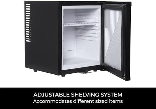 20L Lockable Minibar | Frost-Free, Adjustable Shelves, LED Light Black