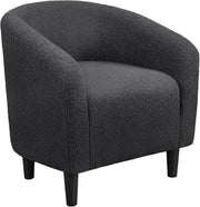 Dark Grey Boucle Tub Chair | Compact Accent Armchair for Living & Office