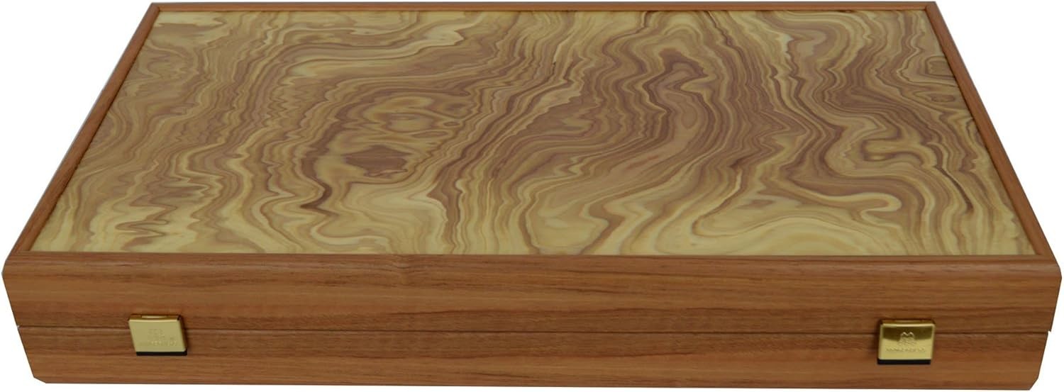 Olive Wood Backgammon Set 19 Inch Handmade Luxury Wooden Board Game
