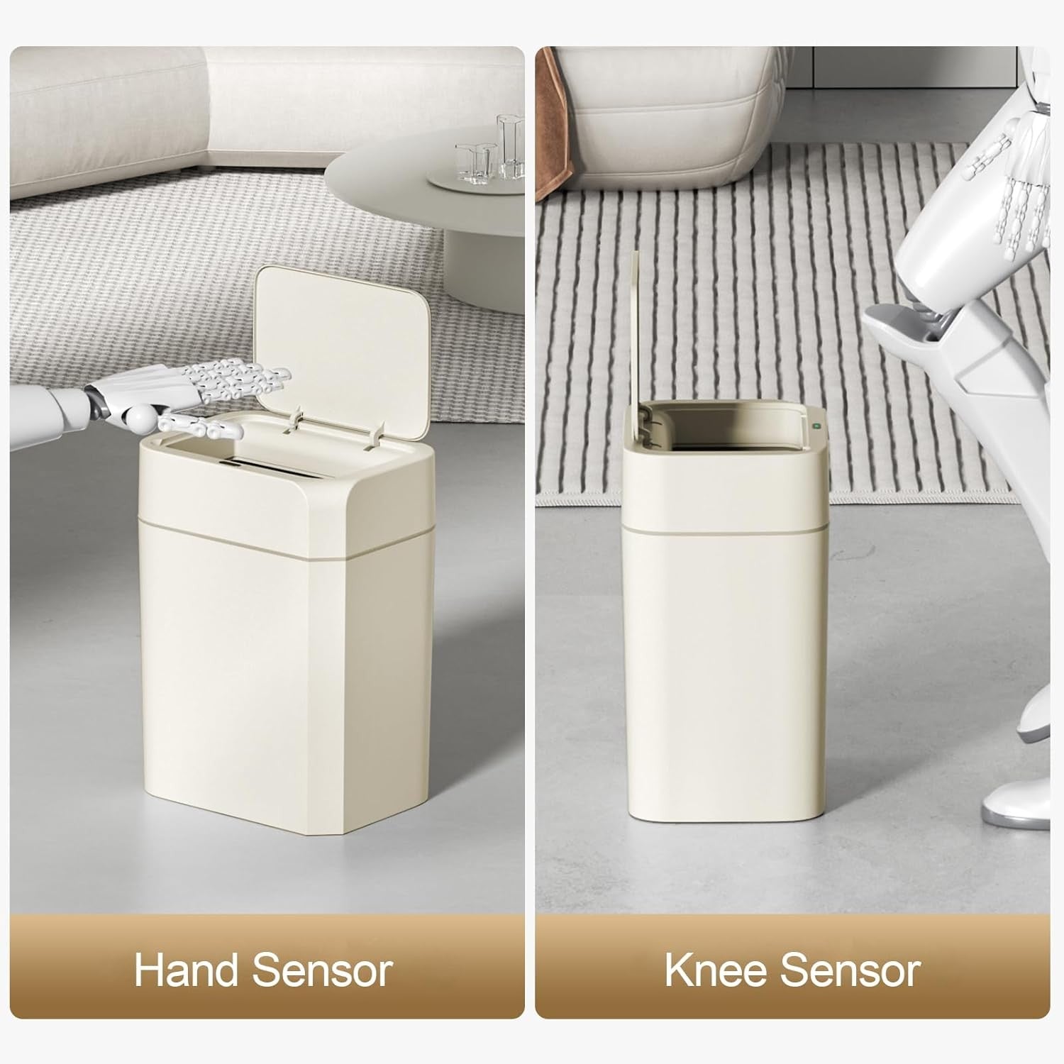 10L Motion Sensor Bathroom Bin Waterproof Slim Touchless 2 Pack