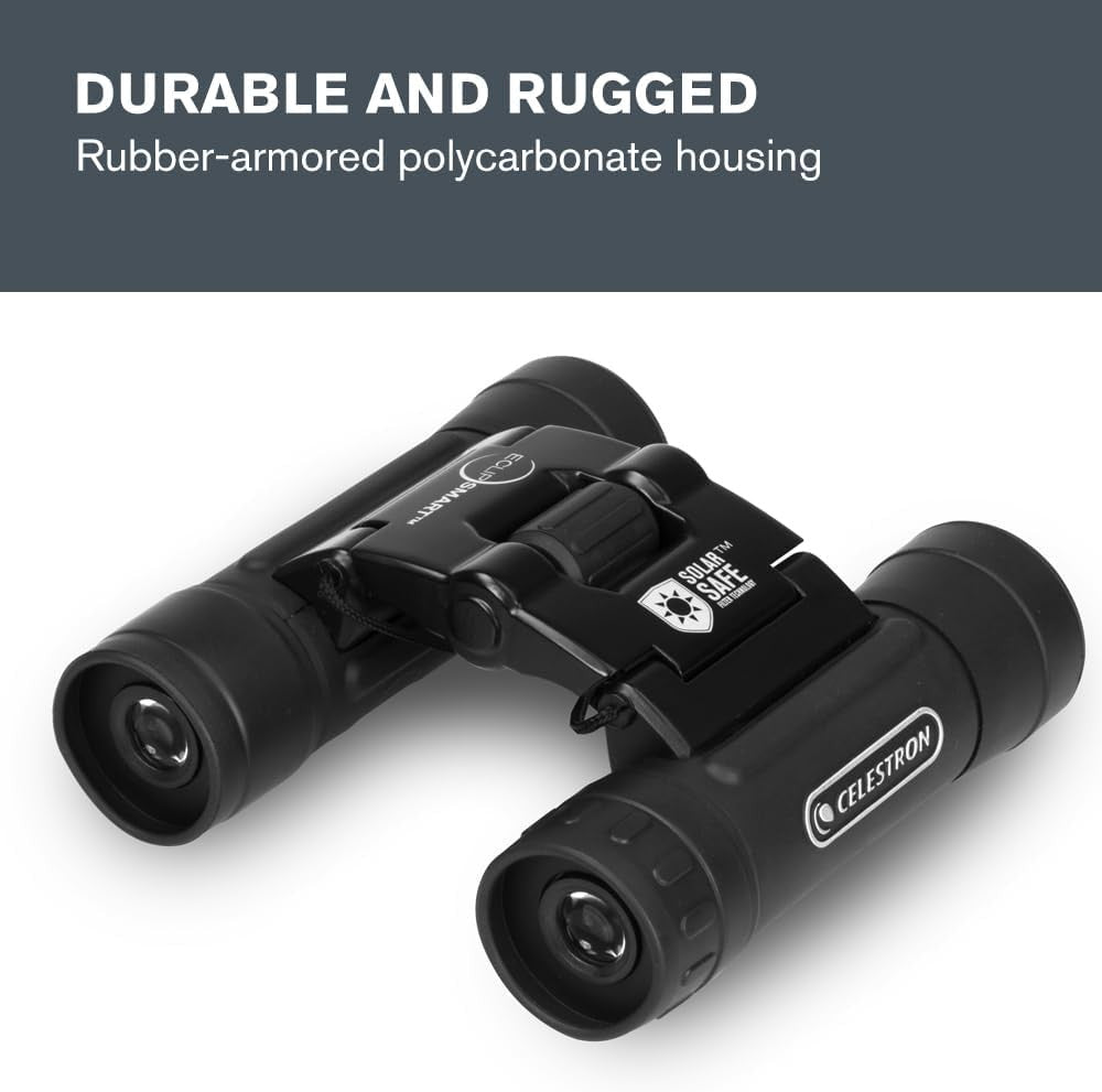 10x25 Solar Viewing Binoculars Safe Sun Observation Compact Travel Design
