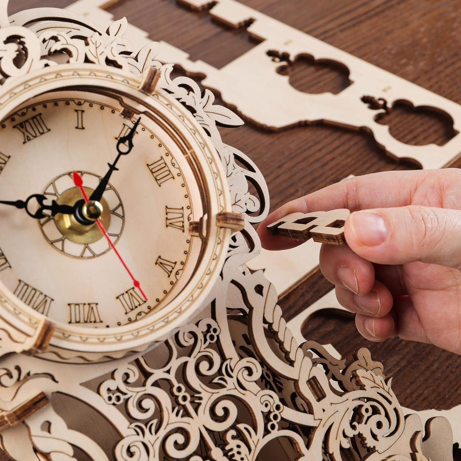 3D Wooden Pendulum Clock Puzzle DIY Kit, Creative DIY Craft Model