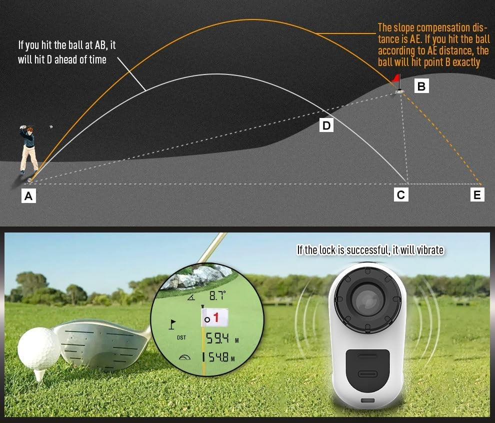 Golf Rangefinder 990 Yards Slope Compensation 6X Precision