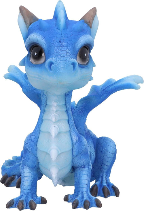 Blue Ice Dragon Figurine 12.3cm | Baby Dragon Ornament Gift | Resin Hand-Painted