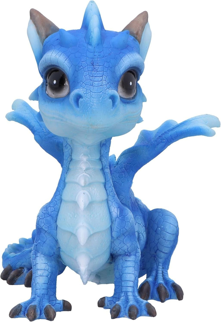 Blue Ice Dragon Figurine 12.3cm | Baby Dragon Ornament Gift | Resin Hand-Painted