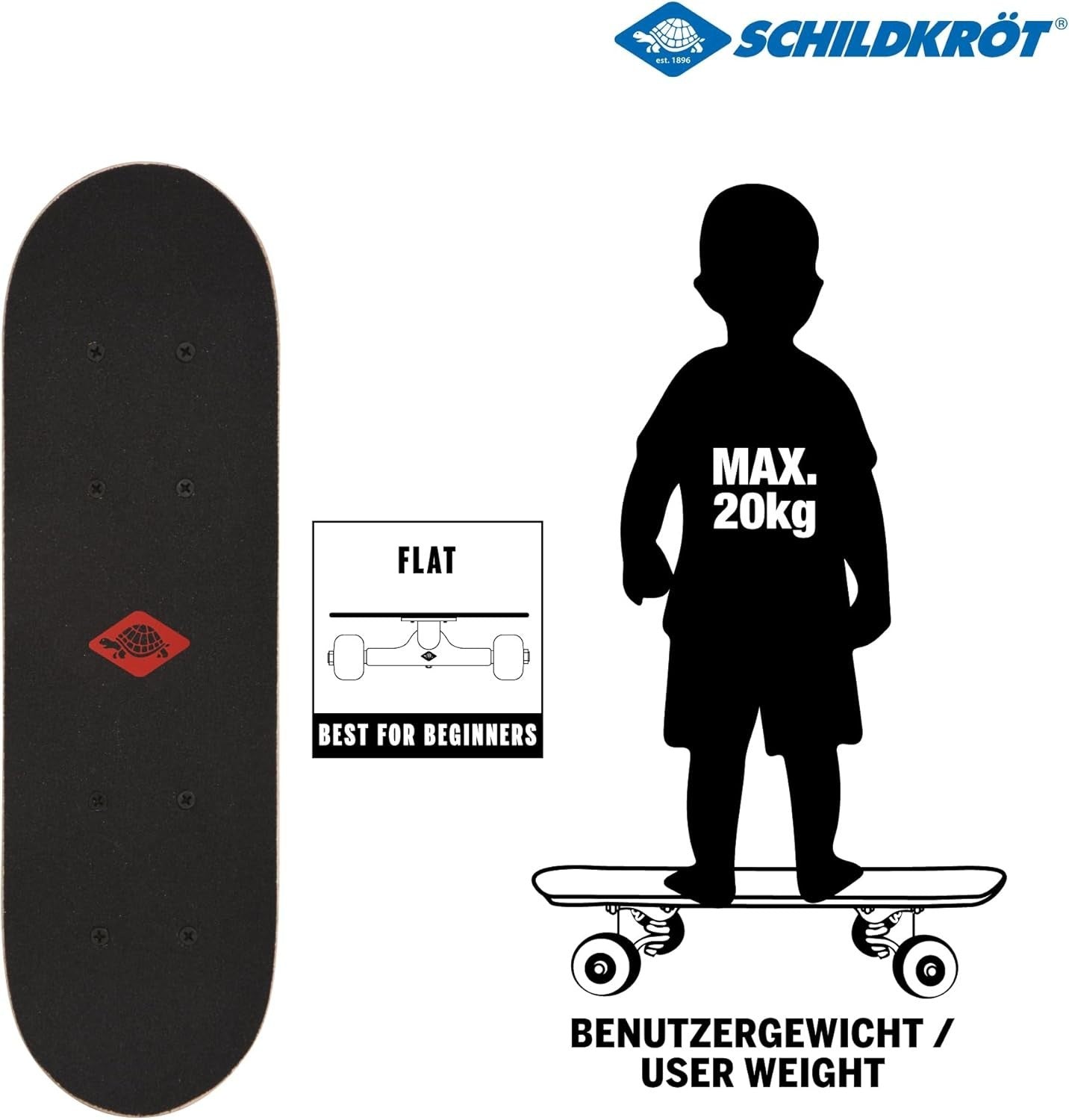 17" Mini Skateboard Kids Beginner Cruiser Wood Deck Double Kick Grip Tape