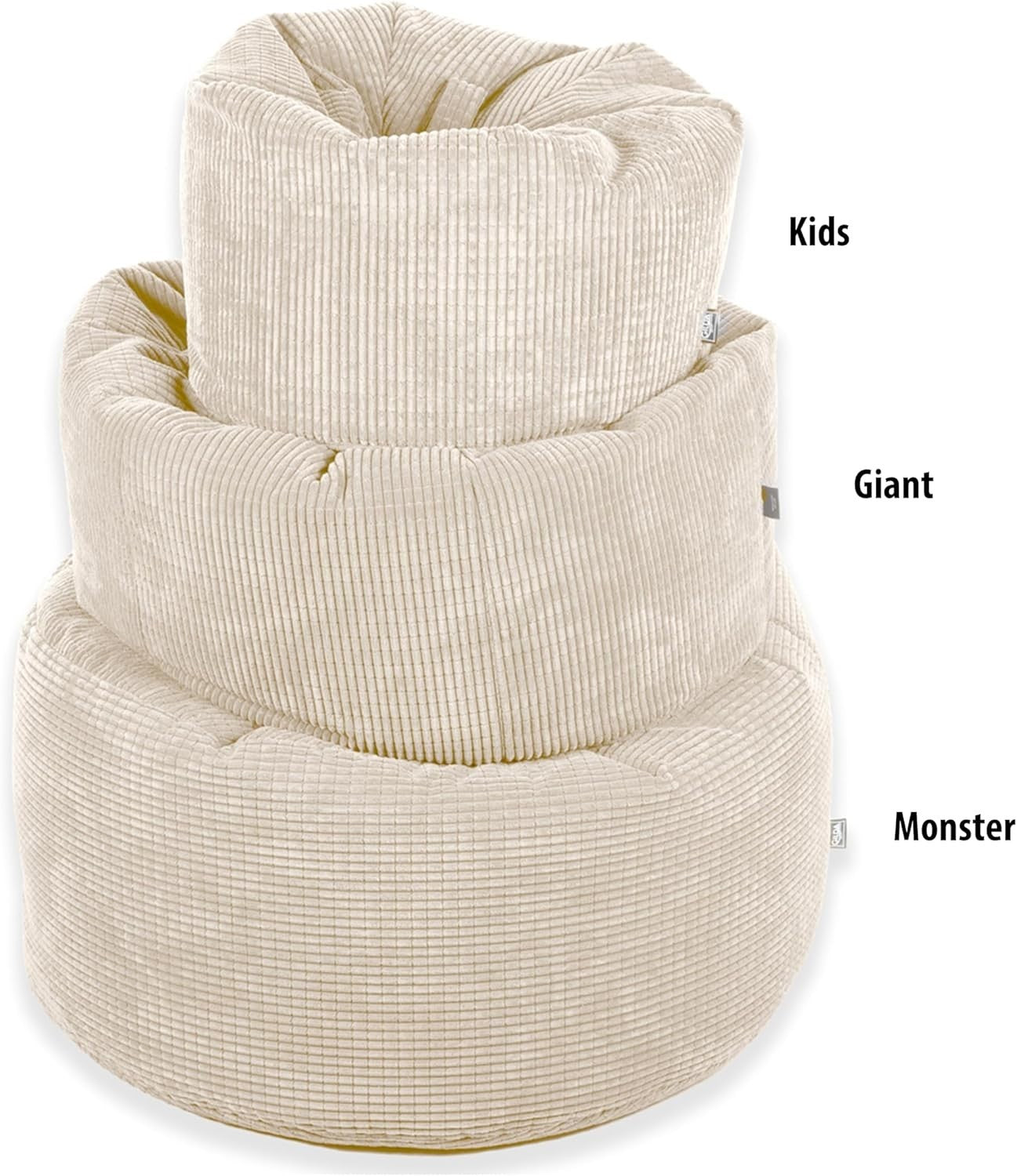 Luxury Monster Size Corduroy Beanbag Chair - Soft, Portable, Adult Lounge